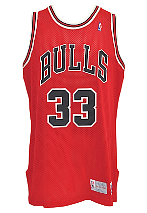 1992-93 Scottie Pippen Chicago Bulls Pro Cut Road Jersey