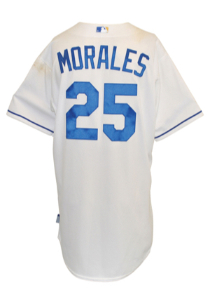 8/7/2015 Kendrys Morales Kansas City Royals Game-Used Home Jersey (MLB Hologram • Championship Season)