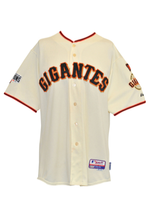5/5/2015 Brandon Crawford San Francisco Giants Los Gigantes Game-Used Home Jersey (MLB Hologram)