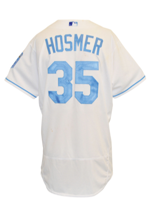 6/19/2016 Eric Hosmer Kansas City Royals Fathers Day Game-Used Home Jersey (MLB Hologram)