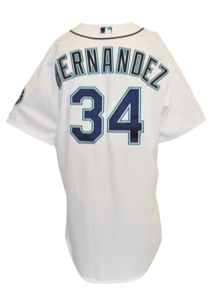 6/22/2015 Felix Hernandez Seattle Mariners Game-Used Home Jersey (MLB Hologram)