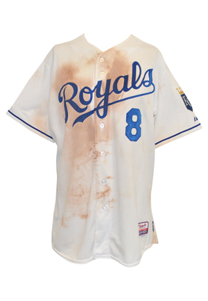 8/7/2015 Mike Moustakas Kansas City Royals Game-Used Home Jersey (MLB Hologram • Championship Season)