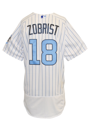 6/19/2016 Ben Zobrist Chicago Cubs Fathers Day Game-Used Home Jersey (MLB Hologram • Championship Season)