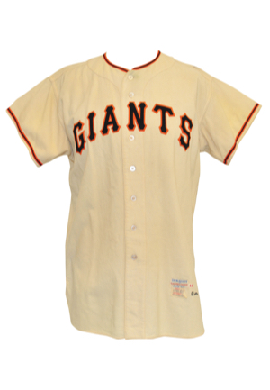 1955 Johnny Antonelli New York Giants Game-Used Home Flannel Jersey (Graded A10 • Fantastic All-Original Condition)