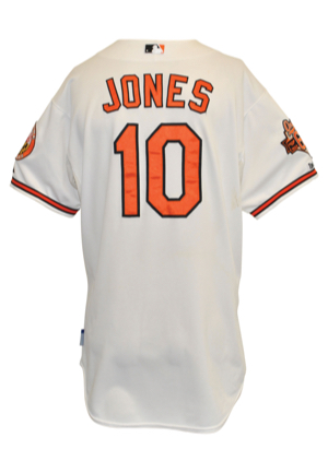 4/13/2014 Adam Jones Baltimore Orioles Game-Used Home Jersey (MLB Hologram • Jones 1,000th Career Hit)