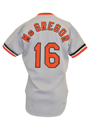 1982 Scott McGregor Baltimore Orioles Game-Used & Autographed Road Jersey (JSA)