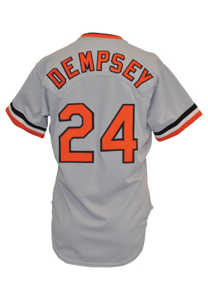 1986 Rick Dempsey Baltimore Orioles Game-Used & Autographed Road Jersey (JSA)