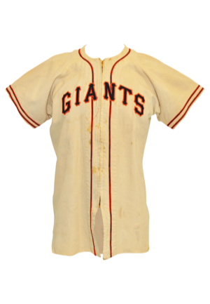 1947 Buddy Blattner New York Giants Game-Used Home Flannel Jersey