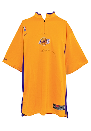 2003-04 Los Angeles Lakers Game-Used & Autographed Shooting Shirt Attributed To Kobe Bryant (JSA • NBA Hologram)