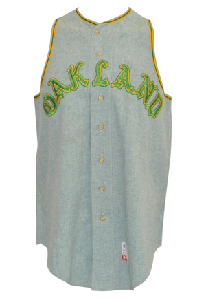 1968 Joe Rudi Rookie Oakland Athletics Game-Used Road Flannel Vest (Inaugural Season In Oakland • One-Year Style)