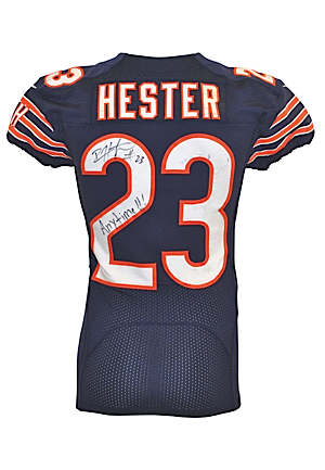 10/1/2012 & 10/22/2012 Devin Hester Chicago Bears Game-Used & Autographed Home Jersey (JSA • PSA/DNA • Photo-Matched • Unwashed)