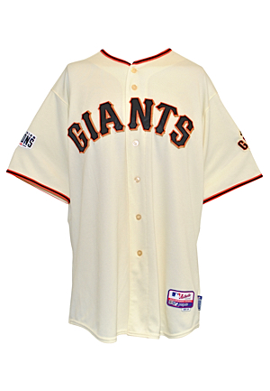 10/3/2015 Madison Bumgarner San Francisco Giants Game-Used Home Jersey (MLB Hologram • Pinch-Hit Single)