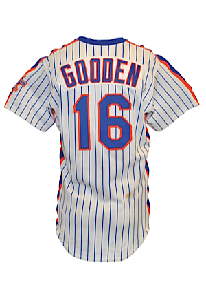 1986 Dwight Gooden New York Mets Game-Used & Autographed Home Pinstripe Jersey (JSA • Championship Season)