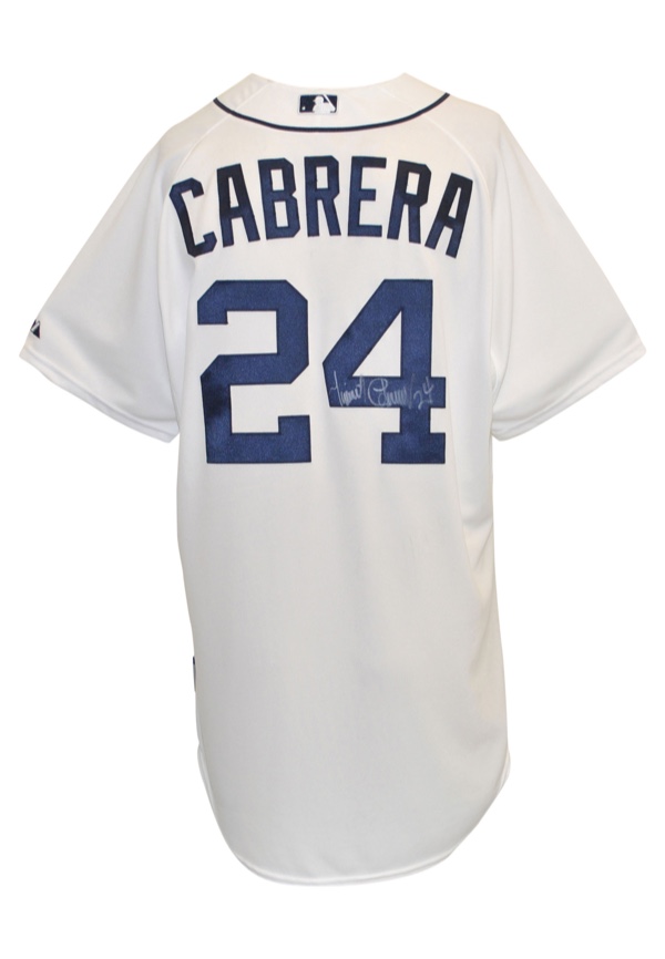 Lot Detail - 2014 Miguel Cabrera Detroit Tigers Game-Used & Autographed  Home Jersey (JSA)
