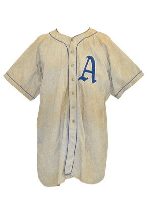 1949 Don White Philadelphia Athletics Game-Used Road Flannel Jersey (Rare)