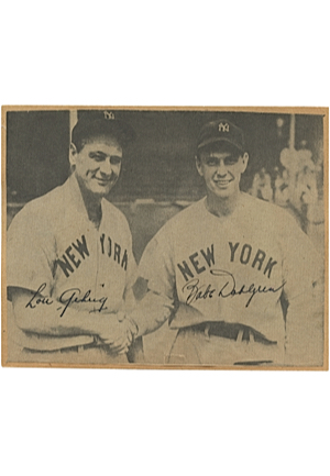 Lou Gehrig & Babe Dahlgren Black & White Photo Display (JSA • Passing of The Torch • Sourced From The Durocher Estate)