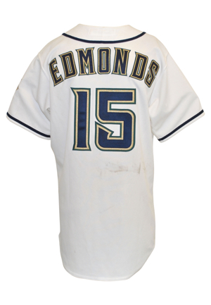 2010 Jim Edmonds Milwaukee Brewers Game-Used Throwback Home Uniform (2)(MLB Hologram)