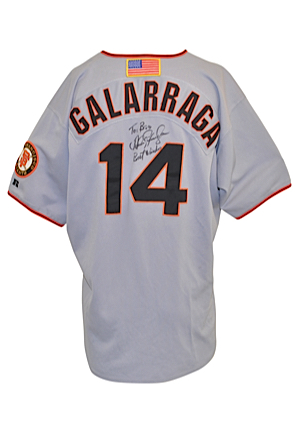 2001 Andres Galarraga San Francisco Giants Game-Used & Autographed Road Jersey (JSA)