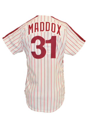 1977 Garry Maddox Philadelphia Phillies Game-Used Pinstripe Home Jersey 