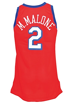 1993-94 Moses Malone Philadelphia 76ers Game-Used Road Jersey
