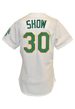 1991 Eric Show Oakland Athletics Game-Used Home Jersey