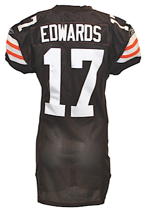 10/8/2006 Braylon Edwards Cleveland Browns Game-Used & Autographed Road Uniform (2)(JSA)