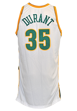 2007-08 Kevin Durant Rookie Seattle SuperSonics Game-Used Home Jersey (RoY Season)