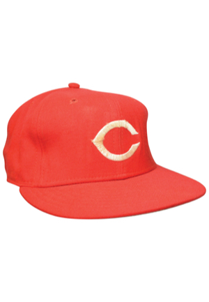 Circa 1983 Cincinnati Reds Game-Used Cap Attributed To Johnny Bench