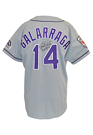 1996 Andres Galarraga Colorado Rockies Japan Series Game-Used & Autographed Road Jersey (JSA • Sourced From Julio Franco)