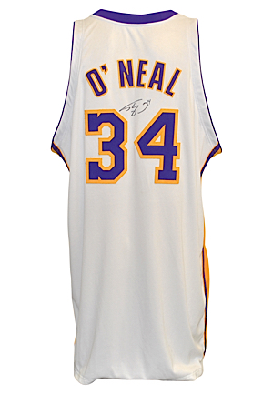 2003-04 Shaquille ONeal Los Angeles Lakers Sunday White Alternate Game-Used & Autographed Home Uniform (2)(Full JSA LOA • DC Sports LOA)