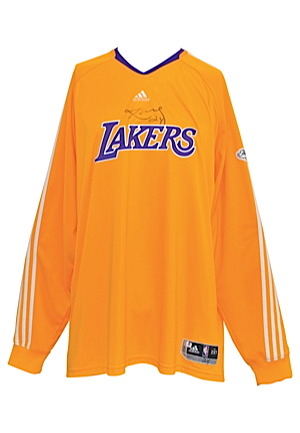 2009-10 Los Angeles Lakers NBA Finals Player-Worn & Autographed Shooting Shirt Attributed To Kobe Bryant