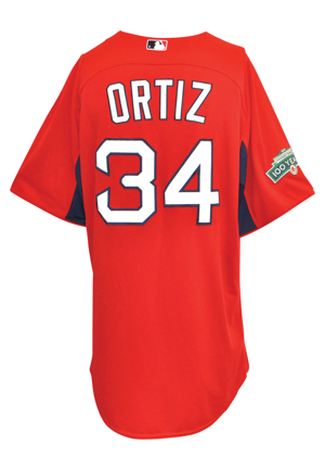 2014 David Ortiz Boston Red Sox Player-Worn Batting Practice Jersey 