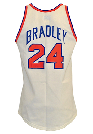 Circa 1970 "Dollar" Bill Bradley New York Knicks Game-Used & Twice Autographed Home Knit Uniform (2)(Full JSA LOA • Scarce Full Uniform With Name Sewn In Trunks)