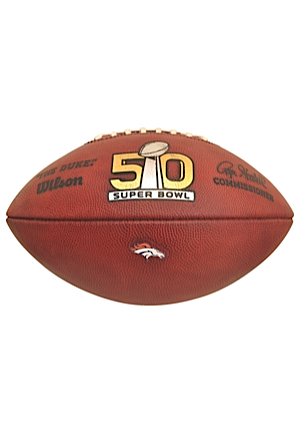 2/7/2016 Denver Broncos Super Bowl 50 Game-Used Football (Ball No. 34 • Sourced From NFL Equipment Manager)