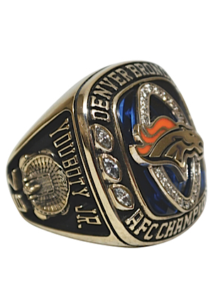 2013 Denver Broncos John Youboty Jr. AFC Championship Players Ring with Original Presentation Box (MINT • Youboty LOA • First To Market)