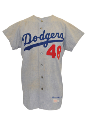 1970 Doyle Alexander Pre Rookie Los Angeles Dodgers Spring Training-Worn Flannel Road Jersey (Possible First MLB Jersey)