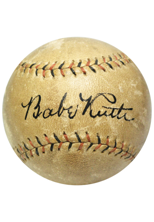 High-Grade 1928 Babe Ruth Single-Signed Baseball (Full JSA LOA • Letter of Provenance • Obtained In Person At Mud Hens vs. Yankees Exhibition Game)