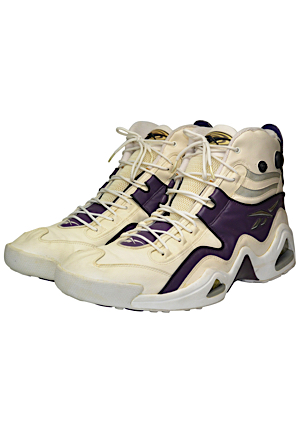 1997-98 Shaquille ONeal Los Angeles Lakers Game-Used & Autographed Sneakers (JSA • Jerry Buss Personal Assistant LOA)