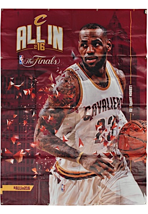 2016 LeBron James Cleveland Cavaliers 94" x 70" NBA Finals Banner (Hung At Quicken Loans Arena)