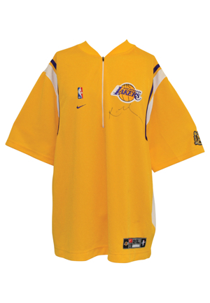 1999-00 Los Angeles Lakers NBA Finals Dual Autographed Home Shooting Shirt Attributed To Kobe Bryant (PSA/DNA • D.C. Sports LOA)