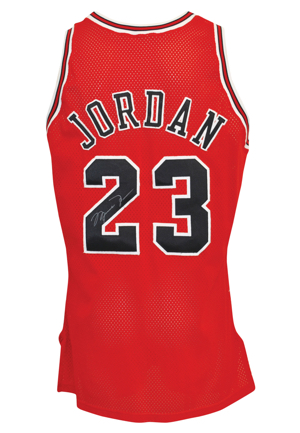 1995-96 Michael Jordan Chicago Bulls Game-Used & Autographed Road Jersey (Full JSA LOA • Championship, MVP & Finals MVP Season)
