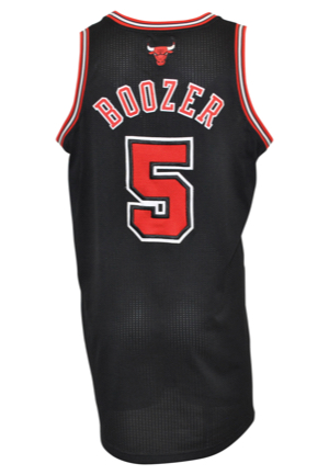 2010-11 Carlos Boozer Chicago Bulls Game-Used Black Road Jersey (Chicago Bulls Charities LOA • Photo-Matched)