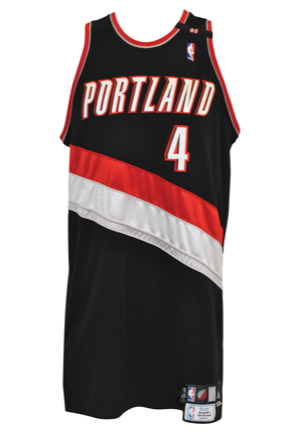 Portland Trail Blazers Game-Used Road Jerseys — 2008-09 Jerryd Bayless & 2009-10 Rudy Fernandez Playoff (2)(NBA LOAs)