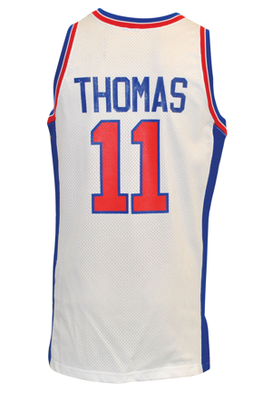 1994-95 Isaiah Thomas Detroit Pistons Game-Issued & Autographed Home Jersey (JSA)