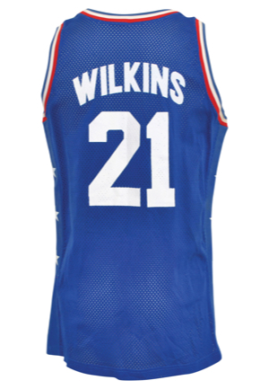 1988 Dominique Wilkins "Mid-Summer Nights" Magic Johnson All-Star Charity Game-Used & Autographed Jersey (JSA)