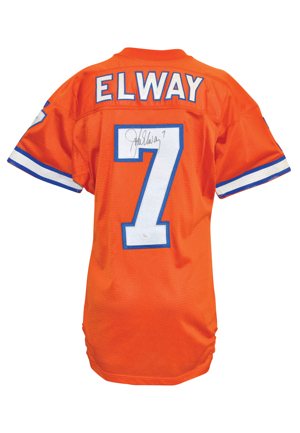 1994 John Elway Denver Broncos Orange Crush Game-Used & Autographed Home Jersey (JSA)