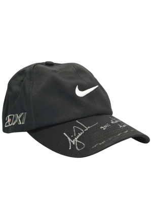 2011 Tiger Woods Masters Tournament-Worn & Autographed Caps (3)(Upper Deck COAs)