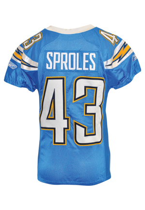 2009 Darren Sproles San Diego Chargers Game-Used Home Uniform (2)(San Diego Chargers LOA)