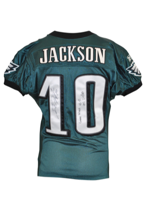 12/12/2010 DeSean Jackson Philadelphia Eagles Game-Used & Autographed Road Jersey With Towel (2)(JSA • Originally Sourced From Jackson)