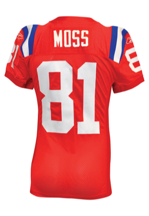 2009 Randy Moss New England Patriots AFL Legacy Series Game-Issued Road Jersey